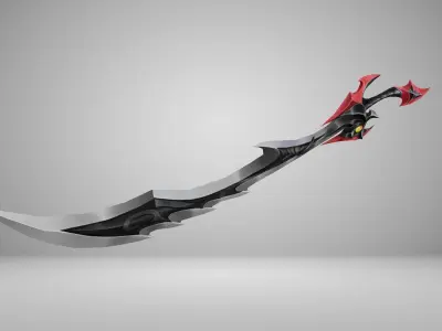 Futuristic Sword Low-poly 3D model 14