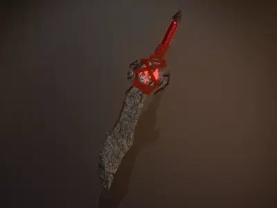 Crimson Core blade -   low-poly  game ready asset Fantasy Sword Low-poly 3D model