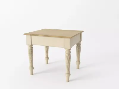 Wilshire Antique Wood End Table 3D model