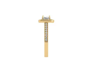  Cushion Solitaire Ring 3D print model