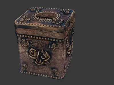 Ornate Vintage Jewelry Box Low-poly 3D model