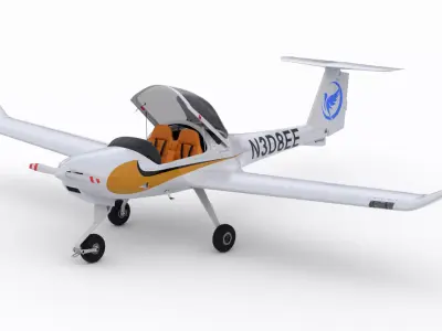 Aircraft Diamond DA20 Golden Low-poly 3D model