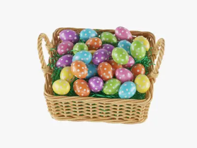 Easter Eggs Basket 02 3D model