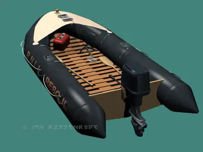 RNLI rubber dinghy 3D model