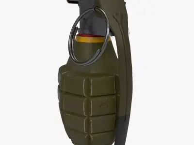 Hand Grenade Low-poly 3D model 4