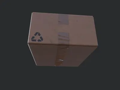 Cardboard Box 03 Low-poly 3D model