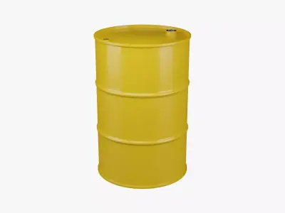 Steel Barrel - Yellow - Clean 3D model