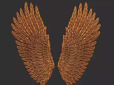 wing douple sided carved 3D print model