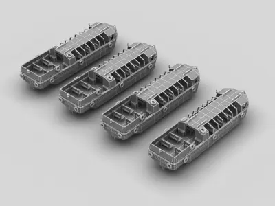 Pleasure Boat Low-poly 3D model