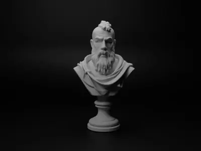 Celtic Warrior Bust Chess 3D print model