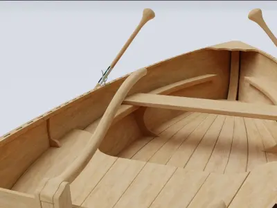 Wooden Boat 3d Model 3D model