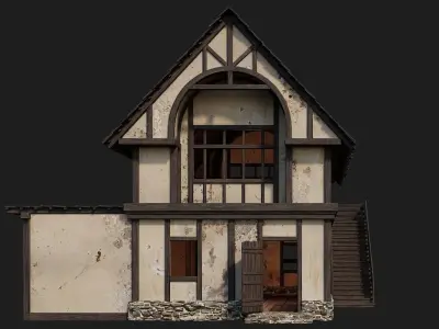 Old Medieval House 4K Textures GameReady 131 Low-poly 3D model