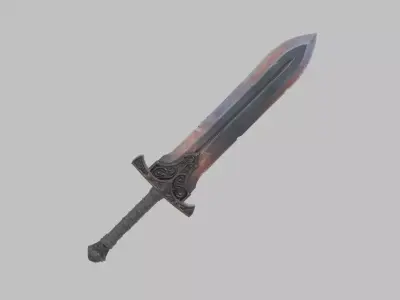 Black Reliquary Greatsword Epic Dark Fantasy Weapon Low-poly 3D model