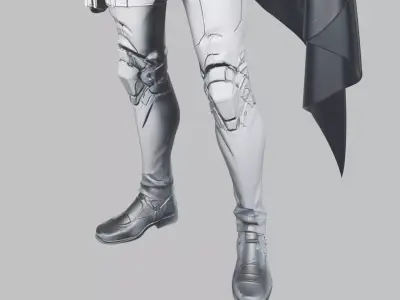 Tactical Silver Sci-Fi Armor 3D model