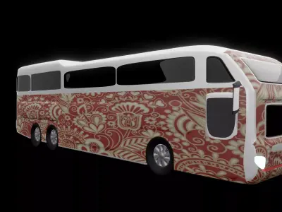 city bus low poly 3D model