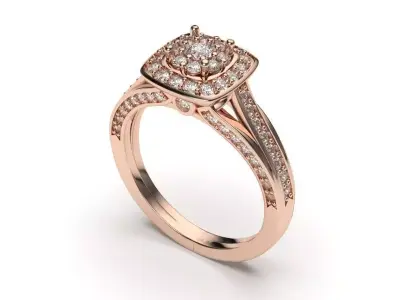 solitaire with ring sizes  8 part S55 3D print model