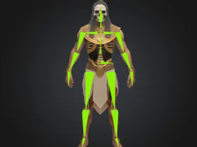 Ancient Undead Egyptian Warrior Rigged Animated 3D Character  Low-poly 3D model