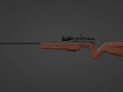 Rifle with scope Low-poly 3D model