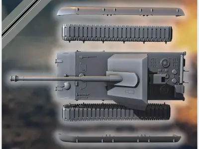 E-100 Waffentrager 88mm Pak 43 Entwicklung tank destroyer - Germ 3D print model