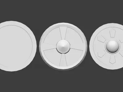 30 Low poly medieval fantasy shield base mesh shapes IMM brush 3D model