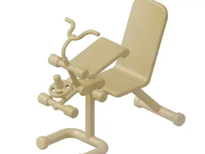 Wooden Gym Fitness Weight Bench Toy 3D model