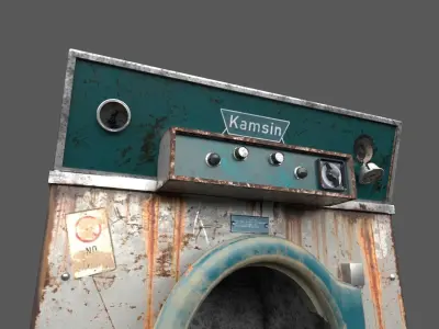 Old Dryer Of The Abandoned Hospital  Low-poly 3D model