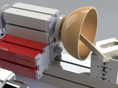 Manual Lathe and Milling Machine Workstation Wood and Metal 3D model