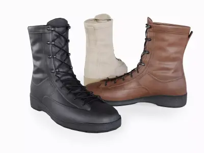 Wellco C251 - US Navy Flight Deck Steel Toe Boots  Low-poly 3D model