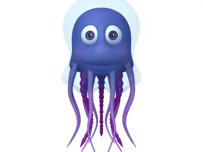 Jellyfish Cartoon 3D model purchase
