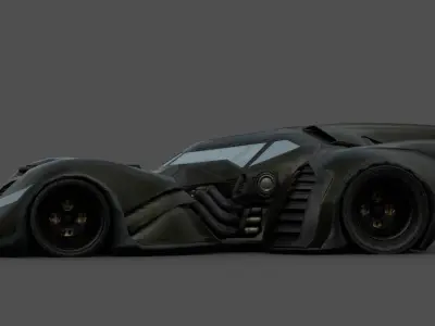 Batmobile 3D Model High-Quality Detailed Design Low-poly 3D model