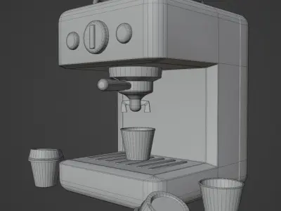 Stylized Coffee Machine Low-poly 3D model