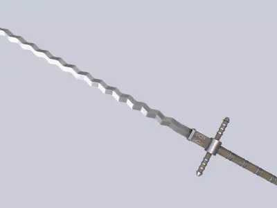 Flamberge Low-poly 3D model purchase