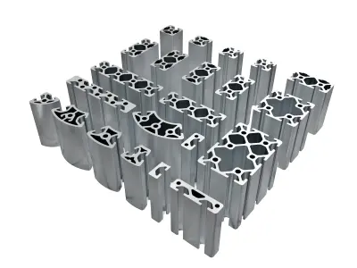 Industrial aluminum profiles 3D model purchase