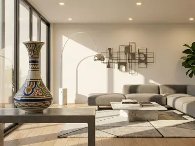 Realistic Traditional Moroccan Ceramic Vase - PBR Low-poly 3D model