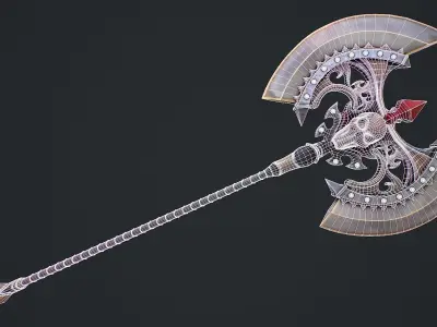 Fantasy Axe 1 3D Model Low-poly 3D model