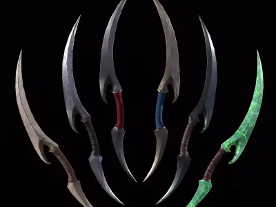 Fantasy Styized Dagger PBR  Low-poly 3D model