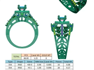 ANTIQUE DESIGN RING  3D print model