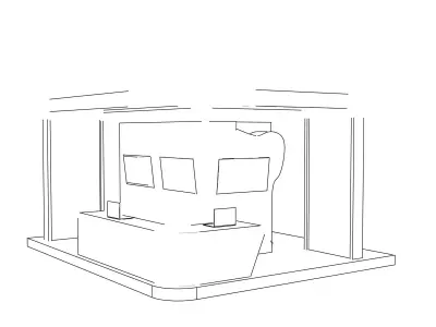 Modern Exhibition Booth 3D Model Trade Show Stand 3D model