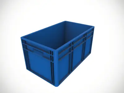 Industrial Plastic Storage Crate Low-poly 3D model