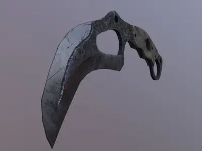 Crooked knife Free low-poly 3D model
