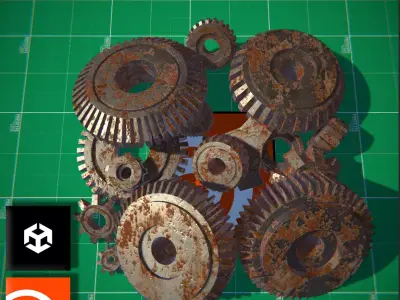 HDA Procedural Gear Tool   Low-poly 3D model
