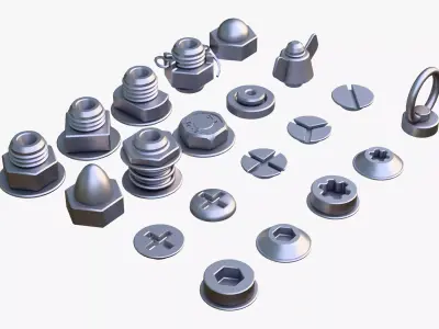Fasteners Bolts Nuts Screws Kit M1 3D model