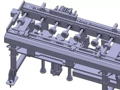 Industrial Production and Component Assembly Conveyor System 3D model