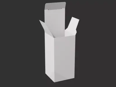 Low Poly Open Carton Box Folding Packaging Low-poly 3D model
