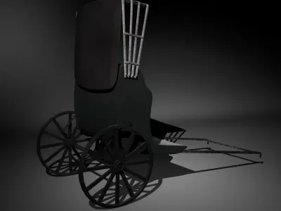rickshaw    ricksha Low-poly 3D model