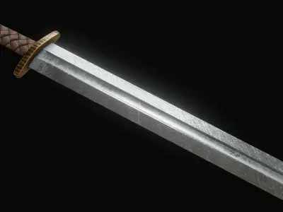 Viking Sword Low-poly 3D model 4