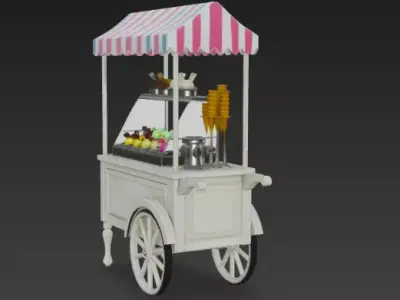 Ice Cream Cart 3D Model 3D model