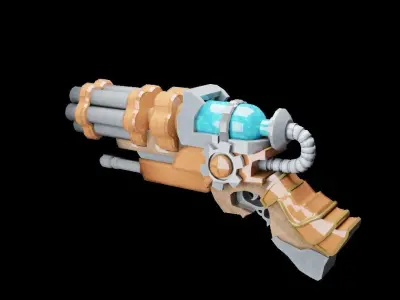 Lowpoly Gun - Two Version Metarial and Realistic Texture  Low-poly 3D model