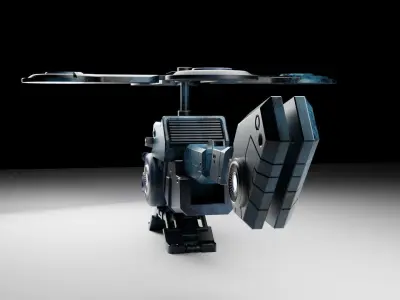 Sci-fi Fighter Helicopter 3D model