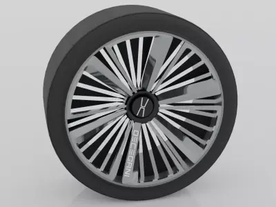 Modern wheel Free low-poly 3D model